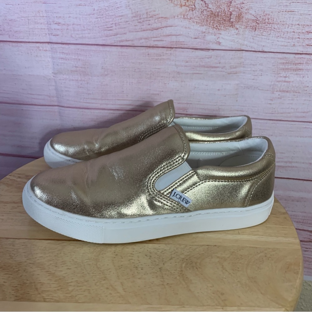 J.Crew Gold Slide Loafers Size‎ 6